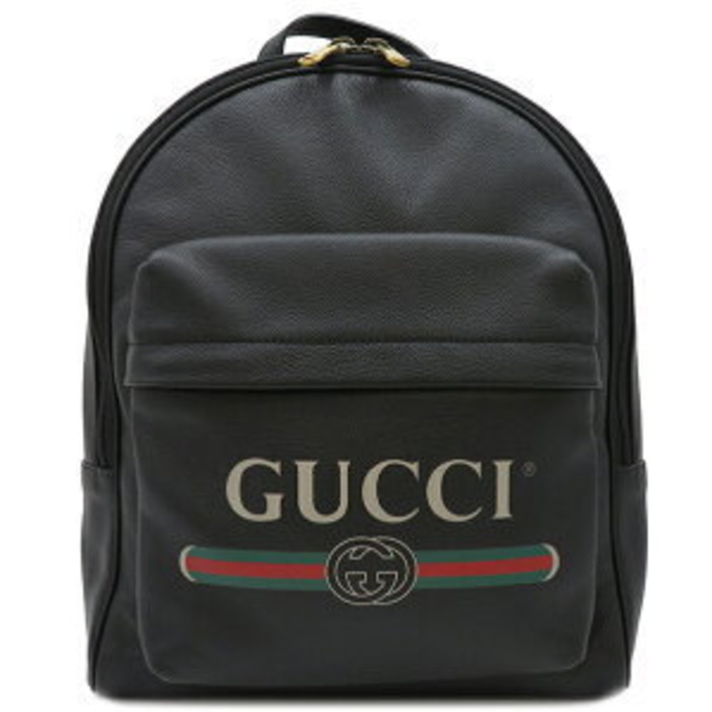 Gucci Rucksack Backpack Logo Backpack Leather Bla… - image 1